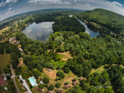 vue aerienne chalet mirandol dordogne